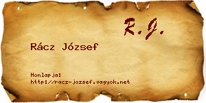 Rácz József névjegykártya